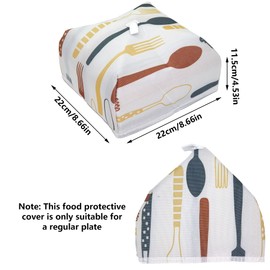 SEABABOO Food Cover Thermal Diameter 22 x 22 x 11.5 cm Food Cover with Aluminium Foil Pop-Up Cover for Food Portable, Foldable, Keeps Food Warm (22 x 22 x 11.5 cm)