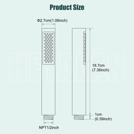 Heyalan Hand Held Shower Wand, High Pressure Handheld Head with Strong Flow, Luxury Spray for Bathroom,Single Function,Brushed Nickel