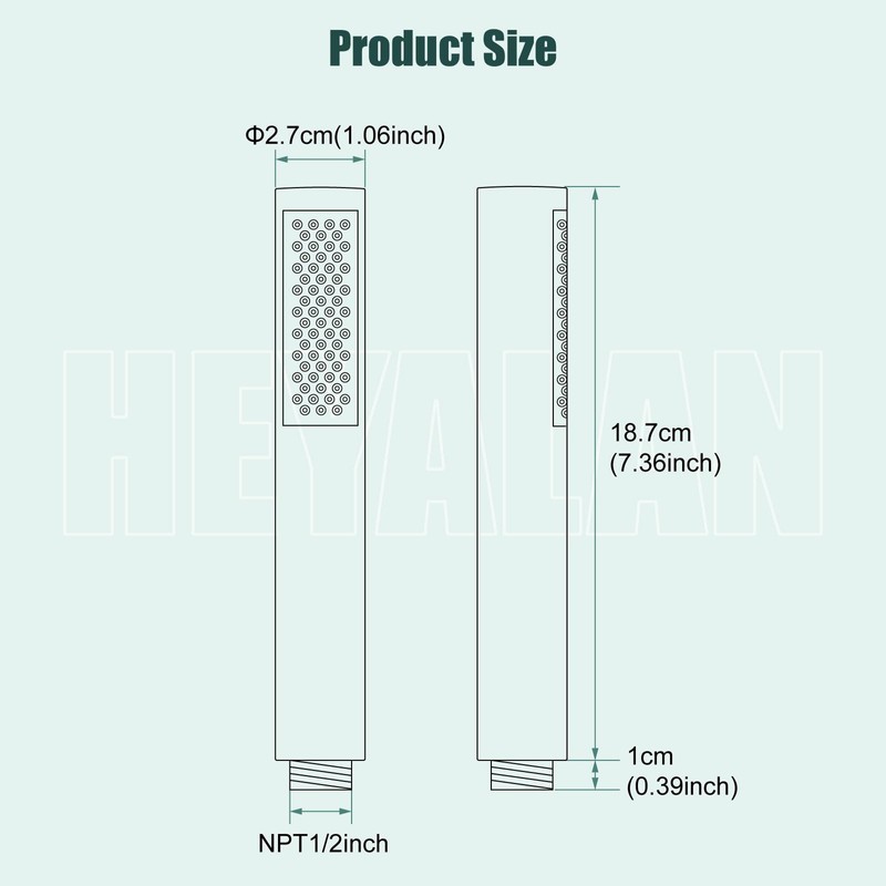 Heyalan Hand Held Shower Wand, High Pressure Handheld Head with