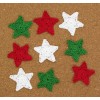 Handmade Crochet Christmas Star Applique Embellishment 9 Pcs Green White