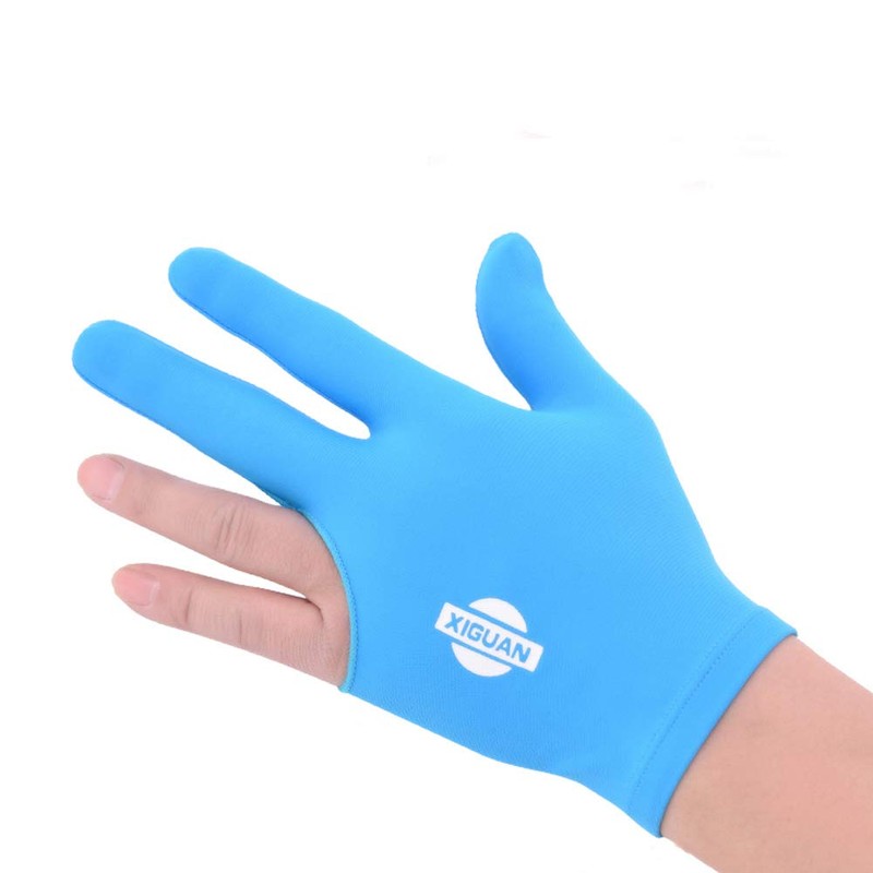 BEKZILY Billiard Gloves for Left/Right Hand (Blue Full Finger, Right