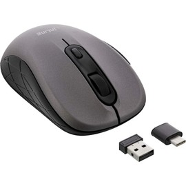 InLine® Mouse 3-in-1 Bluetooth + 2 x 2.4 GHz Radio, 5 Buttons, Optical, Grey/Black