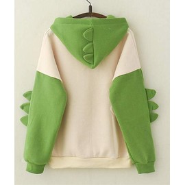 CRB Fashion Womens Teens Animal Anime Cute Emo Dinosaur Cosplay Cartoon Shirt Hoodie Hoody Top Jumper Sweater (Green)
