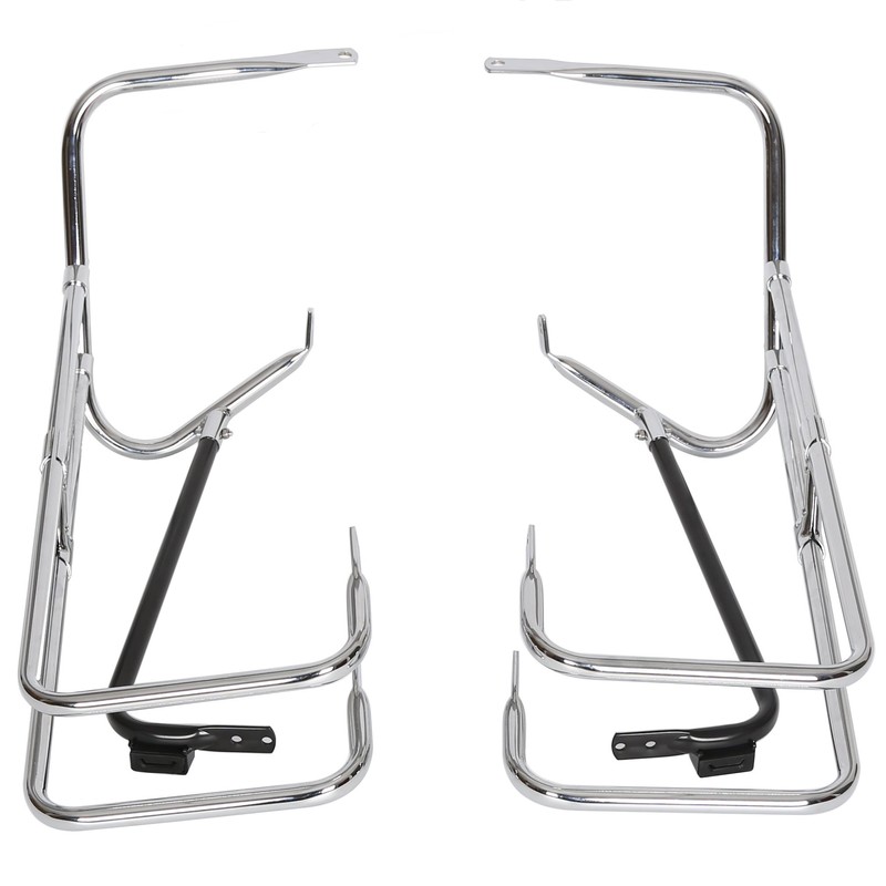 ECOTRIC Chrome Saddle Bag Guard Rail Bracket Compatible with 97-08
