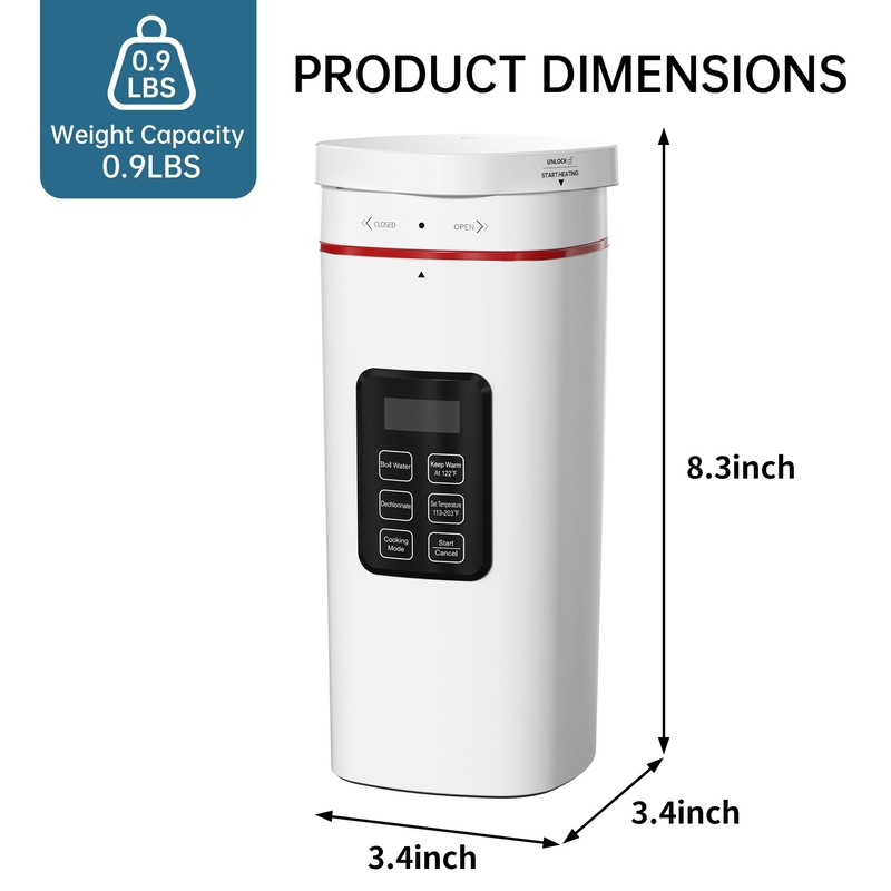 Travel Electric Kettle Portable 304 Stainless Steel LED Display Temperature