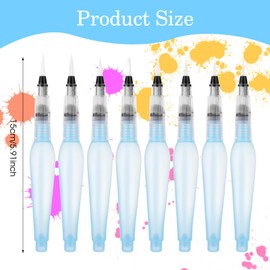 Prasacco 8 Pieces Watercolour Brush Pens, Refillable Water Brush Pens Water Brush Pens for Watercolor Painting with Assorted Tips Ink and Water Brush Pens for Paints, Artists, Painting, Calligraphy