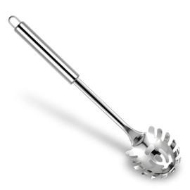 JIEYAO Spaghetti Spoon, Professional Pasta Spoon, Stainless Steel Pasta Ladle with Ergonomic Handle, Spaghetti Portioner, Pasta Tongs, 30 cm, Hangable, Perfect for Spaghetti, Linguini and Pasta