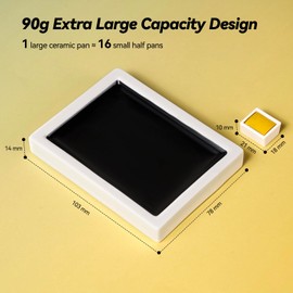 Paul Rubens Watercolor Paint (Prussian Blue), 90g Large Ceramic Pan Artist Grade Watercolor Paint, Fine Texture, High lightfastness Professional Watercolor for Artists, Beginners, and Adults