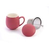 Cha Cult Saara Herbal Tea Cup Matte Berry Red 3-Piece Set