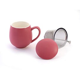 Cha Cult Saara Herbal Tea Cup Matte Berry Red 3-Piece Set