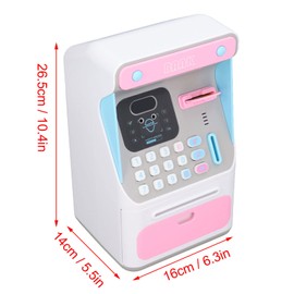 Cajero Automático Ahorro Banco de Dinero Juguete, Mini Cajero Automático Máquina de Banco Electrónico Caja de Seguridad para Dinero Real para Adultos Niños con Tarjeta para Niños Niñas