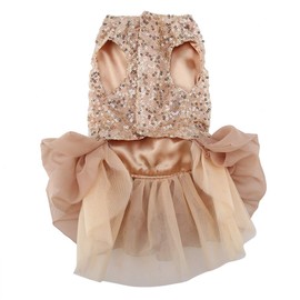 Garosa Vestido para Perros Pequeños con Lentejuelas Tutu Sedoso Disfraz de Princesa Elegante para Boda Fiesta y Eventos Especiales