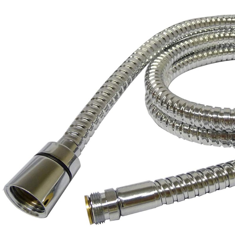 150cm 8mm Bore Stainless Steel Through Bath Shower Hose -