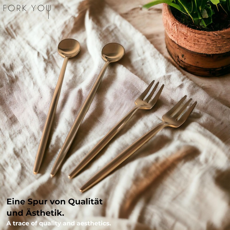 Fork You 16-Piece Cutlery Set Matte Dishwasher Safe for 4