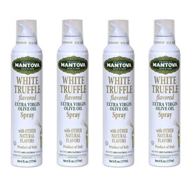 Mantova White Truffle Spray Extra Virgin Olive oil 8 oz, All natural product with no additives or aerosols, Product of Italy (Four Pack)