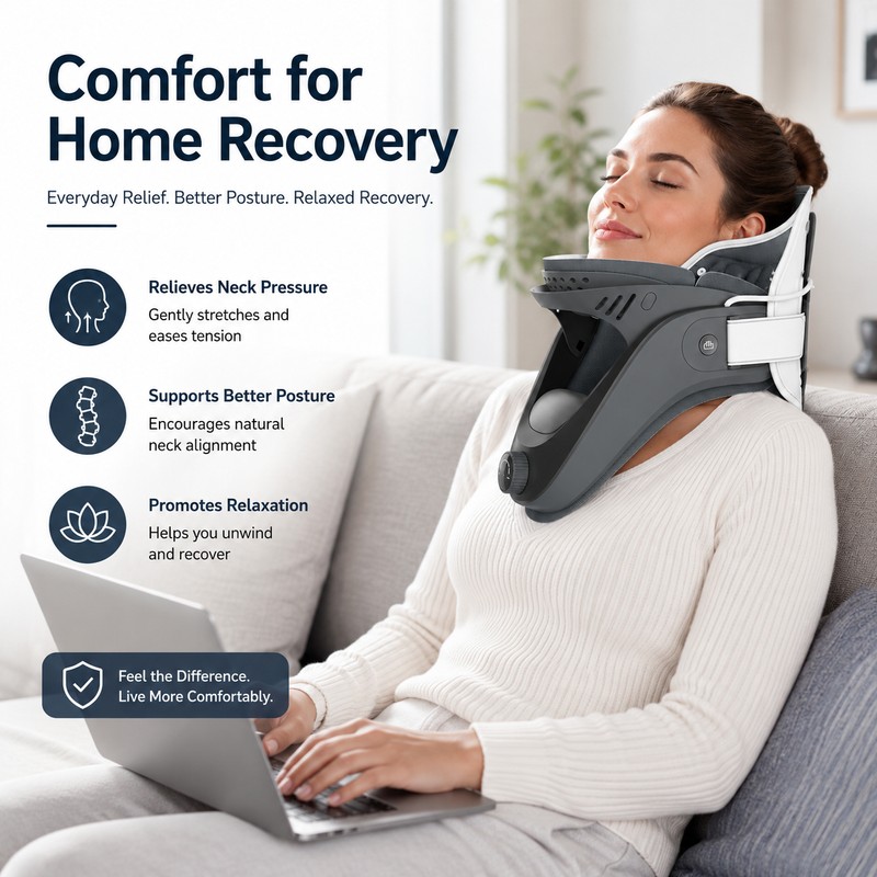 Adjustable Neck Support Collar for Adult Comfort – Open-Frame Design