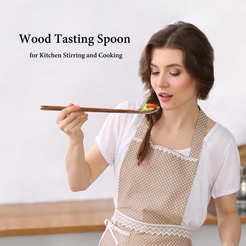 JUMXSRLE Wooden Spoon, 13 inch Extra Long Handle Wooden Cooking
