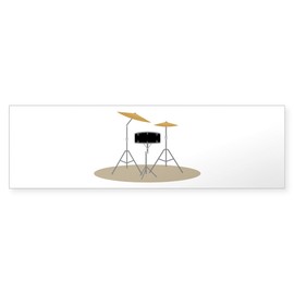 CafePress Snare and Cymbal Bumper Sticker Sticker (Bumper 50 pk)