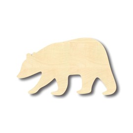 Unfinished Wood Brown Bear Shape Animal Craft up to 46" DIY 14" / 1"