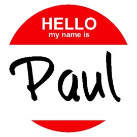 Kiwi Gifts Hello My Name Is Paul - 25 Pack Circle Stickers 3 Inch - Customizable Nametag