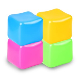 Pack of 4 Nee Doh Nice Cube, Stress Ball, Cube Doh Anti-Stress Ball, Fidget Toys, Anti-Stress Toy for Children, Anti Stress Balls, Squishy Fidget Toys, Sensory Toy, Squeeze Balls for Kids, Sensory