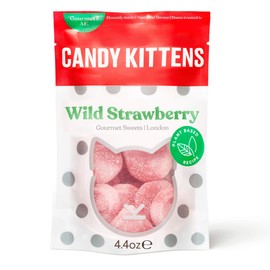 Candy Kittens Wild Strawberry Plant-Based Candy - Palm Oil Free, No Artificial Colors or Sweeteners, Natural Fruit Flavour Candy - Gummy Chewy Gourmet Sweets, 4.4 Ounce (Pack of 1)
