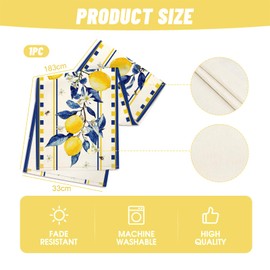 Kabwea Lemon Summer Table Runner, Tablecloth, Summer Decor Indoors, Table Decoration (183*33cm)