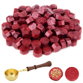 ASTARON 100 Pcs Sealing Wax Beads, Lots of Colors Options for Wax Seal Stamp, Octagon Wax Seal Kit with 1 Wax Melting Spoon, Perfect for Invitations Cards Envelopes Wine Packages Gift Wrapping