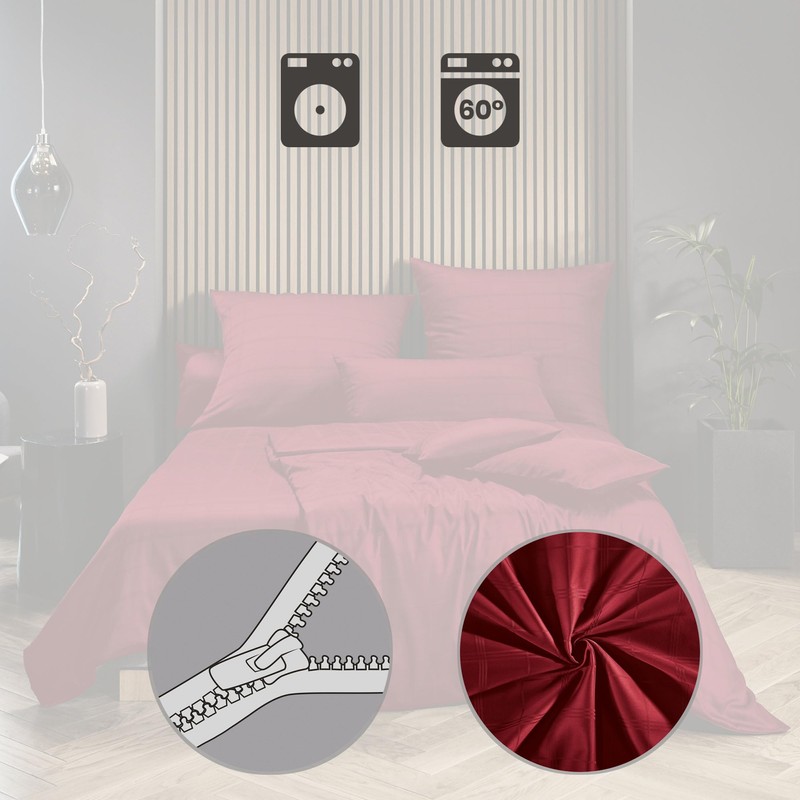 Erwin Müller Passau Bed Linen Mako Damask Red Size 135