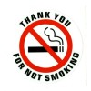 THANK YOU FOR NOT SMOKING stickers | white | outdoor