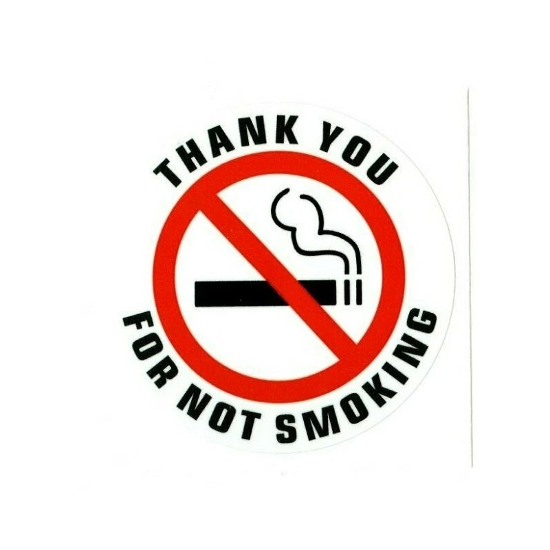 THANK YOU FOR NOT SMOKING stickers | white | outdoor