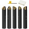 Metal Lathe Cutting Tools,5pcs 3/8'' Shank Carbide Metal Cutting Tool
