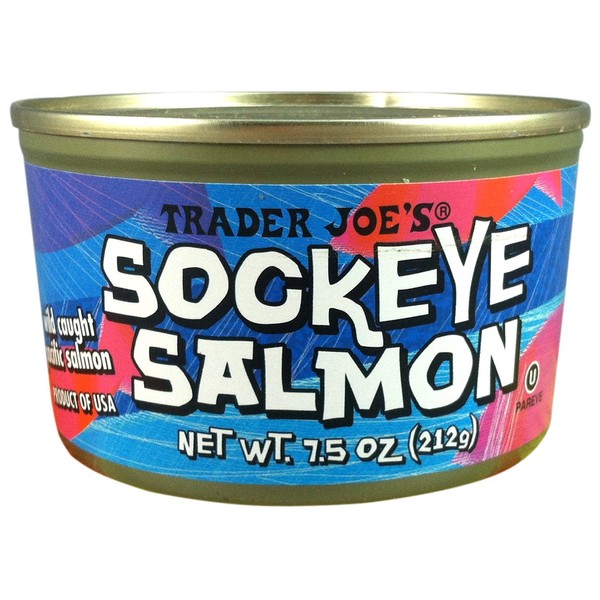 Wild Caught Sockeye Salmon (Pack of 6), 7.5 oz Can - Trader Joe's