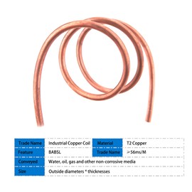 XIFOWE 99.9% Copper Tube 1/4" OD x 3/16" ID 10 Ft, Tube Wall: 1/32", Refrigeration Seamless Round T2 Pure Copper Tubes, Soft Coil Copper Tubing, Used In Refrigerators, Air conditioners, DIY project...