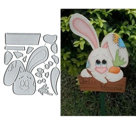 Easter Bunny Rabbit Animal Metal Die Cuts for Card Making,Rabbit Bunny Card Cutting Dies Cut Stencils DIY Scrapbooking Album Embossing Paper Card Embossing Craft