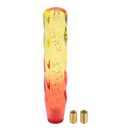TUCKBOLD Car Shift Knob 25cm | Front Shift Lever Knob Universal for Automatic and Manual Vehicle Acrylic Yellow Red with 2 Adapter 1 Set