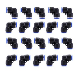 12mm Elbow Pneumatic Fittings, 20 Pcs Air Line Fittings Connector, Plastic Push Quick Connect Couplings, Air Tool Accessories for Pipe Tube