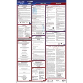 2024 Indiana and Federal Labor Law Poster (English, in State) - OSHA Compliant All-in-One Laminated Poster