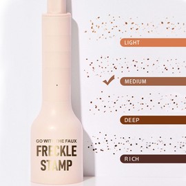 Fünf-Punkt-Sommersprossen-Stempel & flüssiger Mikro-Puder-Sommersprossen-Stift, Natürlicher Medium Braun Freckle Pen, 24h Haltbar | Wasserdichter Make-up Freckles mit DrucktechniK (2# MEDIUM, 5g)