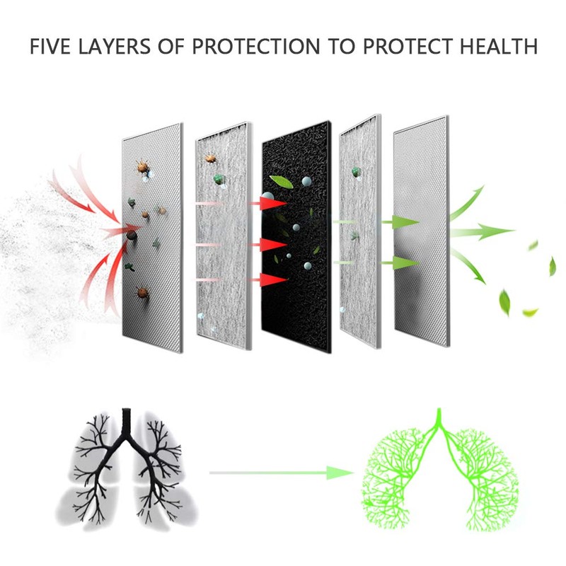 Activated Carbon 5-Layer PM 2.5 Filter, Replacement of The Mask