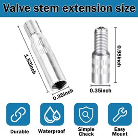 DAWZMR 8 PCS Valve Stem Extender 39mm & 25mm, Metal Tire Valve Extensions