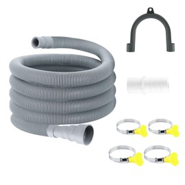 Washing Machine Drain Hose Extension Kit - Universal for Dishwasher, Washer, Dehumidifier - Flexible With 2 Clamps, 1U Holder (13.12 FT)