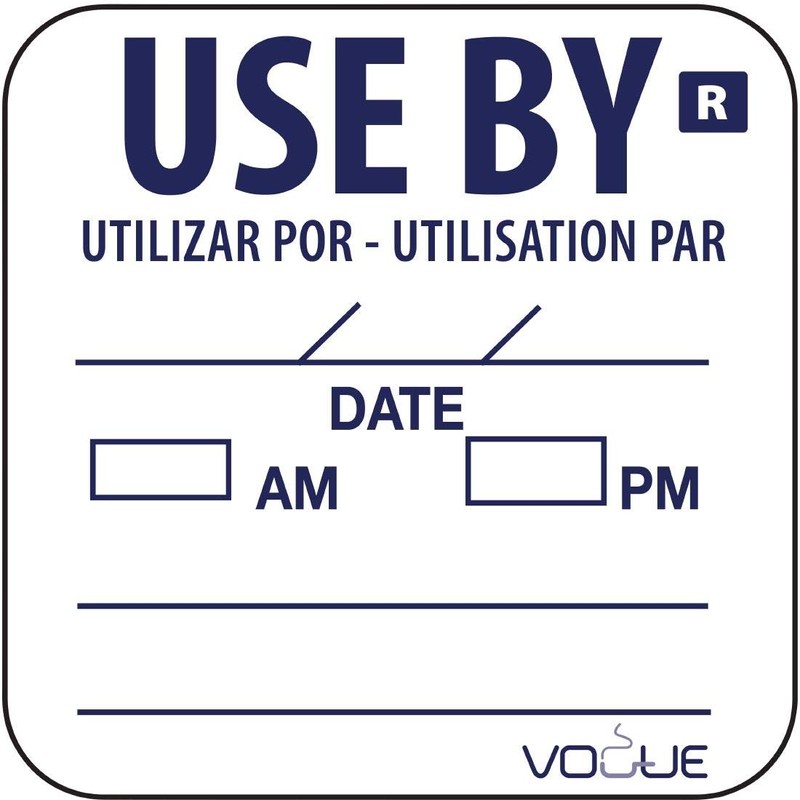 Vogue E150 Use By Labels (Pack of 1000), 25mm