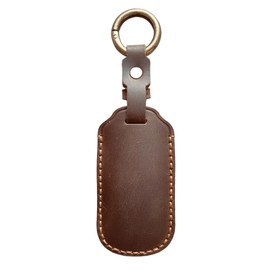 Zyntirik Key Fob Cover Compatible with Mazda 3 6 CX-5 CX-7 CX-9 MX-5 Miata Toyota Yaris iA Scion iA 2009-2019 Smart Remote Key Protector Case (Brown)