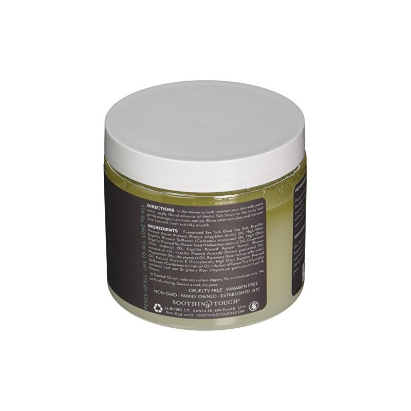 Soothing Touch Herbal Salt Scrub, Peppermint Rosemary - 20 Oz