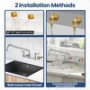 Airuida Wall Mount Utility Kitchen Sink Faucet 2 Handle Wall