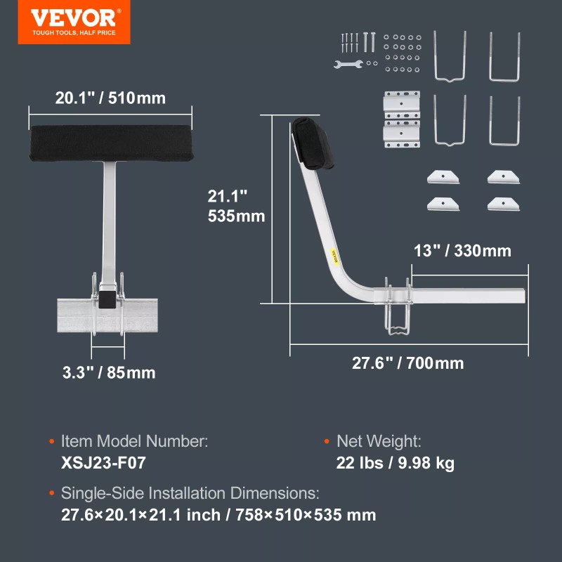 VEVOR 2 x Boat Trailer 2' Side Guide Bunk Board