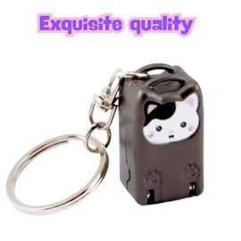 Mini Nail Clippers Keychain, Cute Cat Nail Clipper, Small Foldable Portable Travel Size, Cutie Kitten, Compact Pocket Folding Nail Cutter Keyring (Gunmetal)