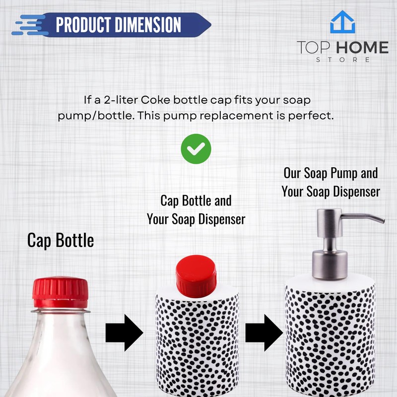 Top Home Store Stainless Steel Soap & Lotion Dispenser Pumps,