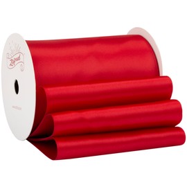Zofrud Red Satin Ribbon 100mm x 9 Meters - Large Ribbon Ideal for Bows, Gift Wrapping, Flower Bouquet, and Crafts
